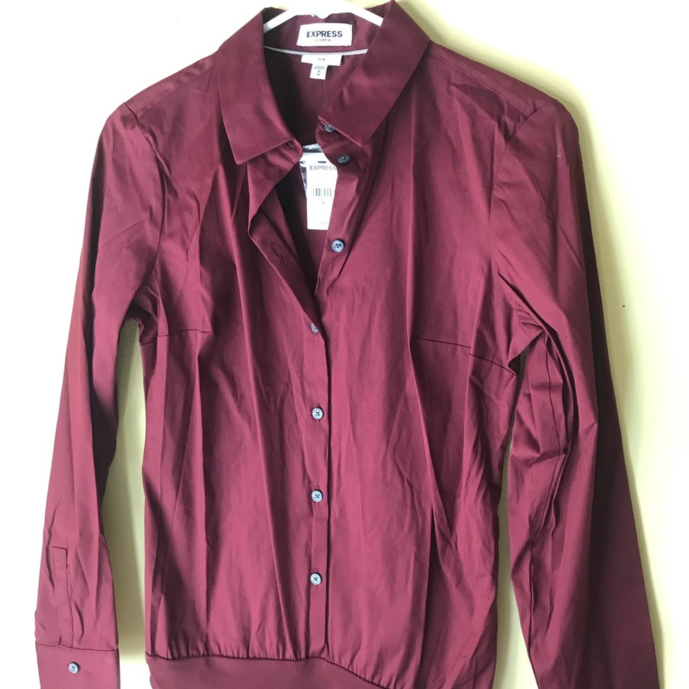 Express Maroon office wear top